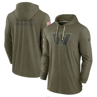 Men's Washington Commanders Olive 2022 Salute to Service Tonal Pullover Hoodie