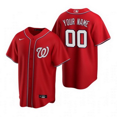 Men's Washington Nationals Customized Red 2020 Cool Base Jersey