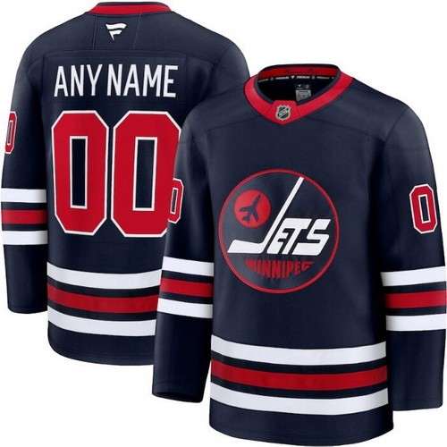 Men's Winnipeg Jets Customized Navy Alternate Fanatics Authentic Jersey