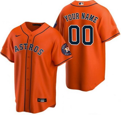 Toddler Houston Astros Customized Orange Team Logo Cool Base Jersey