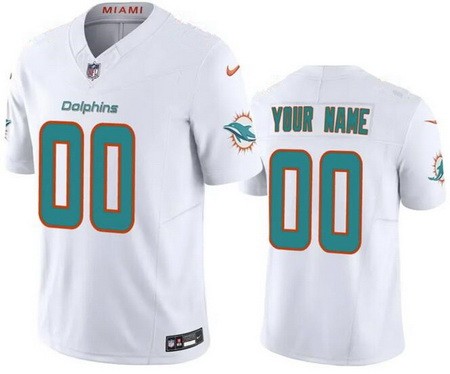 Toddler Miami Dolphins Customized Limited White FUSE Vapor Jersey