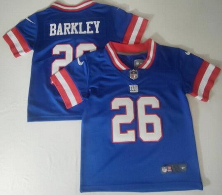 Toddler New York Giants #26 Saquon Barkley Limited Blue Alternate Vapor Jersey