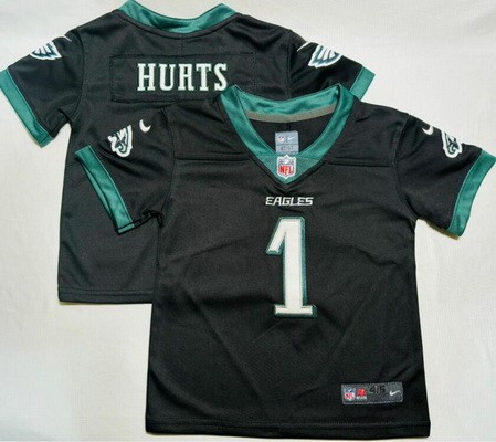 Toddler Philadelphia Eagles #1 Jalen Hurts Limited Black Vapor Jersey