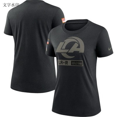 Women's Los Angeles Rams Black 2020 Salute To Service T Shirt