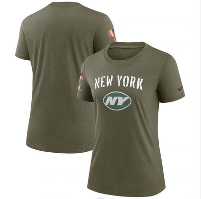 Women's New York Jets Olive 2022 Salute To Service Legend T Shirt