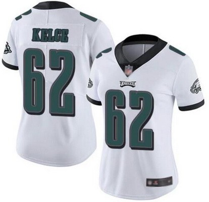 Women's Philadelphia Eagles #62 Jason Kelce Limited White Vapor Jersey