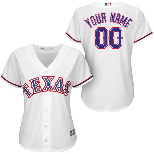 Women's Texas Rangers Customized White Cool Base Jersey