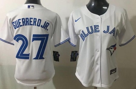 Women's Toronto Blue Jays #27 Vladimir Guerrero Jr White Cool Base Jersey