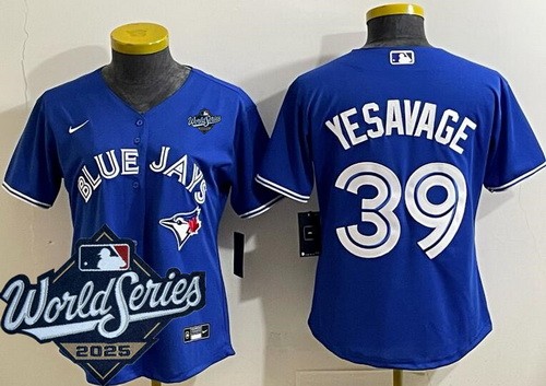 Women's Toronto Blue Jays #39 Trey Yesavage Blue 2025 World Series Cool Base Jersey