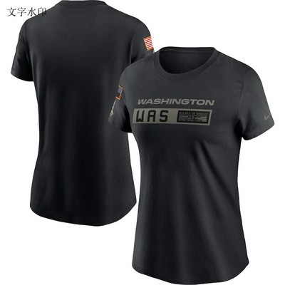 Women's Washington Football Team Black 2020 Salute To Service T Shirt