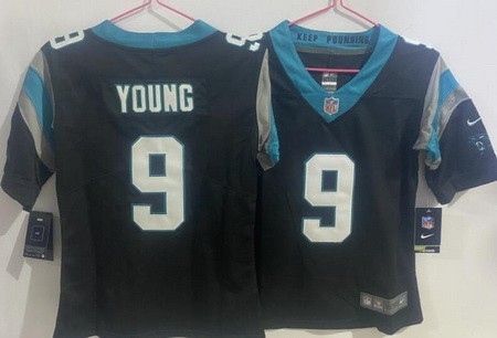 Youth Carolina Panthers #9 Bryce Young Limited Black Vapor Jersey