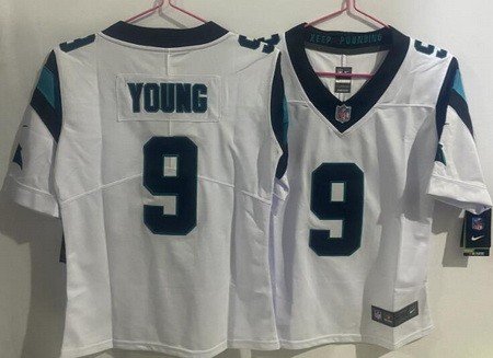 Youth Carolina Panthers #9 Bryce Young Limited White Vapor Jersey