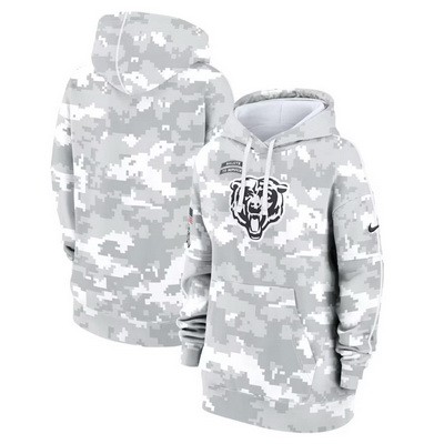 Youth Chicago Bears Arctic Camo 2024 Salute to Service Club Fleece Pullover Hoodie
