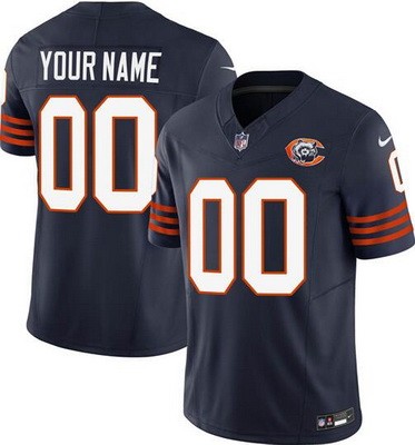 Youth Chicago Bears Customized Limited Navy Throwback FUSE Vapor Jersey