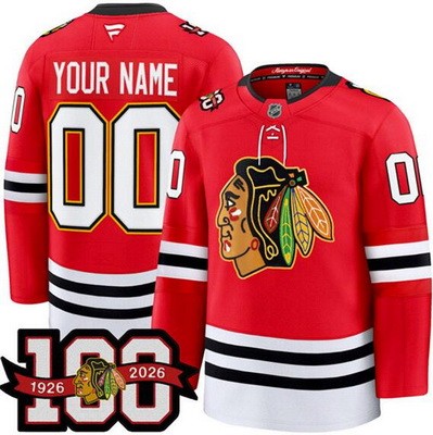 Youth Chicago Blackhawks Custom Red Centennial Authentic Jersey