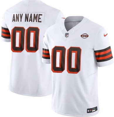 Youth Cleveland Browns Customized Limited White Alternate FUSE Vapor Jersey
