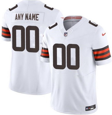 Youth Cleveland Browns Customized Limited White FUSE Vapor Jersey