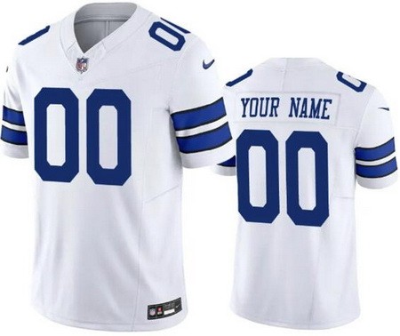 Youth Dallas Cowboys Customized Limited White FUSE Vapor Jersey