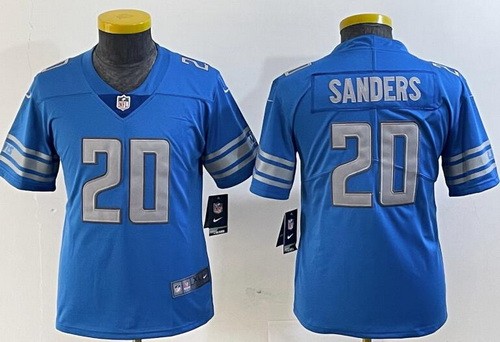 Youth Detroit Lions #20 Barry Sanders Limited Blue Vapor Jersey