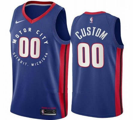 Youth Detroit Pistons Customized Blue 2021 City Stitched Swingman Jersey