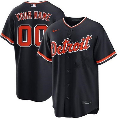 Youth Detroit Tigers Customized Navy Alternate 2026 Cool Base Jersey
