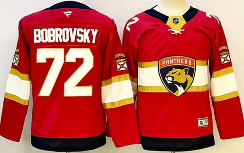 Youth Florida Panthers #72 Sergei Bobrovsky Red Authentic Jersey