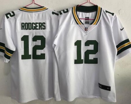Youth Green Bay Packers #12 Aaron Rodgers Limited White Vapor Jersey