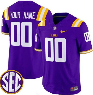 Youth LSU Tigers Custom Limited Purple FUSE College Football Jersey