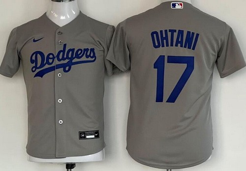 Youth Los Angeles Dodgers #17 Shohei Ohtani Gray Cool Base Jersey
