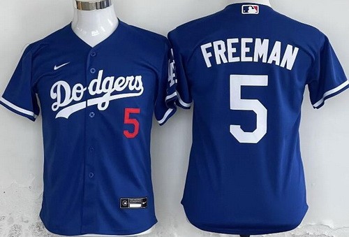 Youth Los Angeles Dodgers #5 Freddie Freeman Blue Limited Jersey
