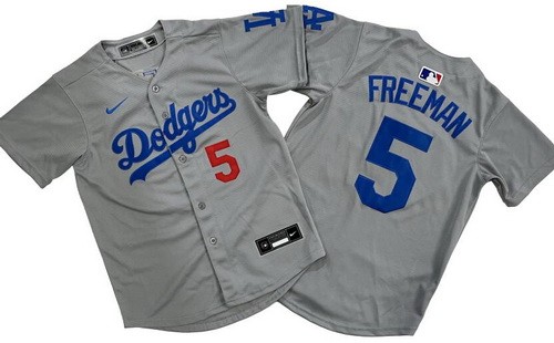 Youth Los Angeles Dodgers #5 Freddie Freeman Gray Limited Jersey