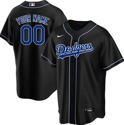 Youth Los Angeles Dodgers Customized Black Cool Base Jersey