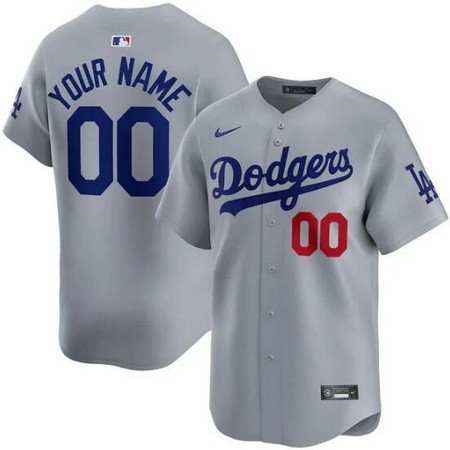 Youth Los Angeles Dodgers Customized Gray Limited Jersey