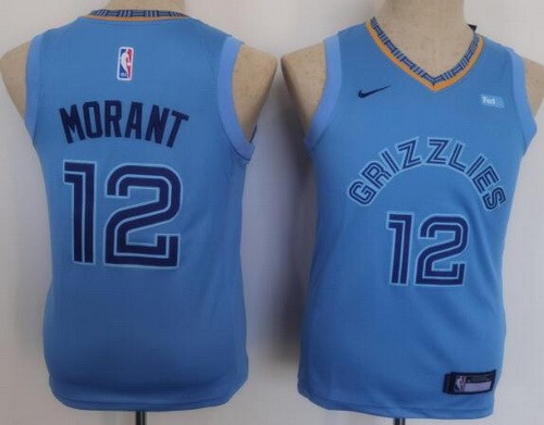 Youth Memphis Grizzlies #12 Ja Morant Light Blue Icon Sponsor Swingman Jersey