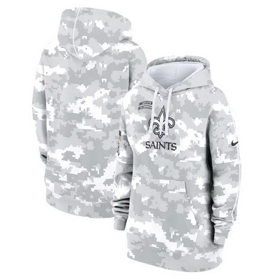 Youth New Orleans Saints Arctic Camo 2024 Salute to Service Club Fleece Pullover Hoodie