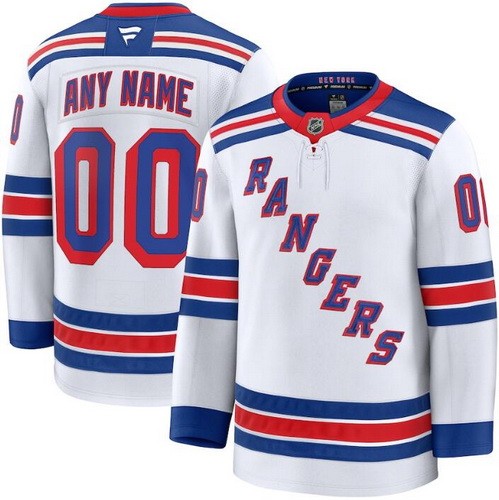 Youth New York Rangers Customized White Fanatics Authentic Jersey