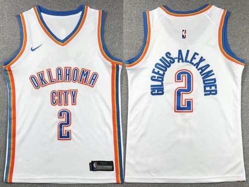 Youth Oklahoma City Thunder #2 Shai Gilgeous Alexander White Icon Swingman Jersey