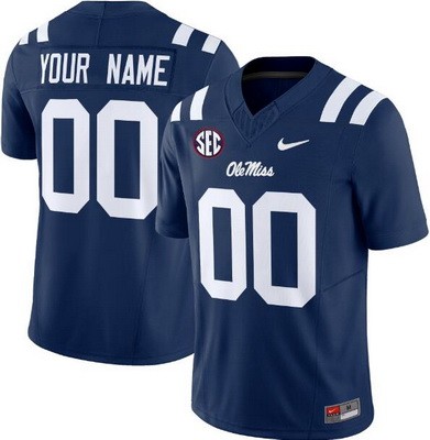 Youth Ole Miss Rebels Custom Limited Navy FUSE College Football Jersey