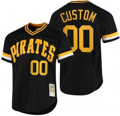 Youth Pittsburgh Pirates Customized Black Throwback Jersey