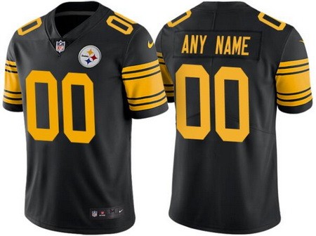 Youth Pittsburgh Steelers Customized Limited Black Rush Color Jersey