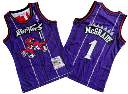 Youth Toronto Raptors #1 Tracy McGrady Purple 1998 Throwback Swingman Jersey