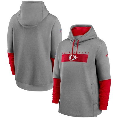 Men's Kansas City Chiefs Gray Playbook Performance Pullover Hoodie