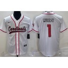 Men's Arizona Cardinals #1 Kyler Murray Limited White Baseball Jersey
