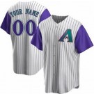 Men's Arizona Diamondbacks Customized White Purple Throwback Jersey