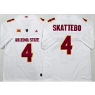 Men's Arizona State Sun Devils #4 Cameron Skattebo Limited White 2025 College Football Jersey
