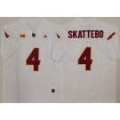 Men's Arizona State Sun Devils #4 Cameron Skattebo Limited White College Football Jersey