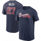 Men's Atlanta Braves #27 Austin Riley Navy Printed T Shirt 112290
