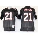 Men's Atlanta Falcons #21 Deion Sanders Black Throwback Jersey