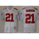 Men's Atlanta Falcons #21 Deion Sanders White Throwback Jersey