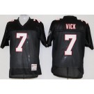 Men's Atlanta Falcons #7 Michael Vick Black Throwback Jersey